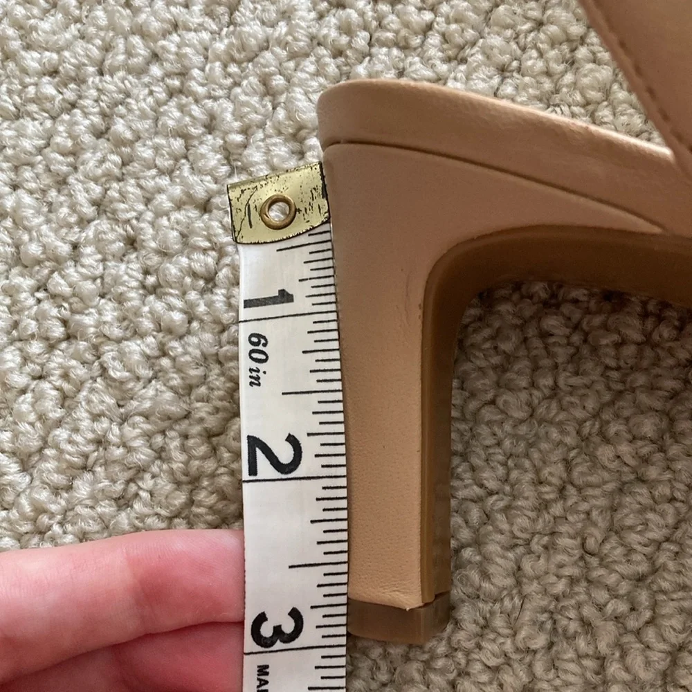 NEW Calvin Klein Slingback Nude Pumps Heels Wrap Around Kitten Mary Janes Sz 8 - Picture 12 of 12